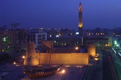 Dubai 02 Dubai Museum 01 Nighttime View From Our Hotel Room With Grand Mosque